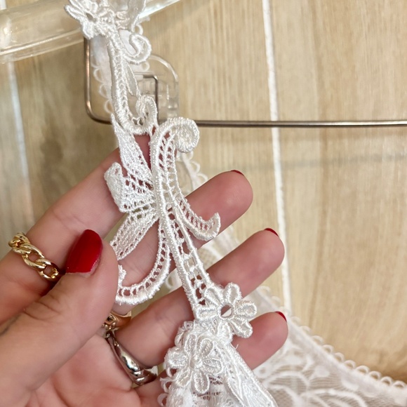 Vintage Small Sheer White Lace Stretch Crop Tank 80s 90s - Picture 5 of 7